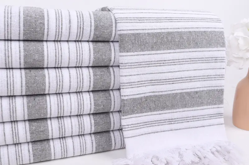 68x32 Cotton Striped Towel, Best Beach Towel, Organic towel, Custom Towel Beach, Best Friend Gift, Wedding Shower Gift, Family Gift Basket - 2