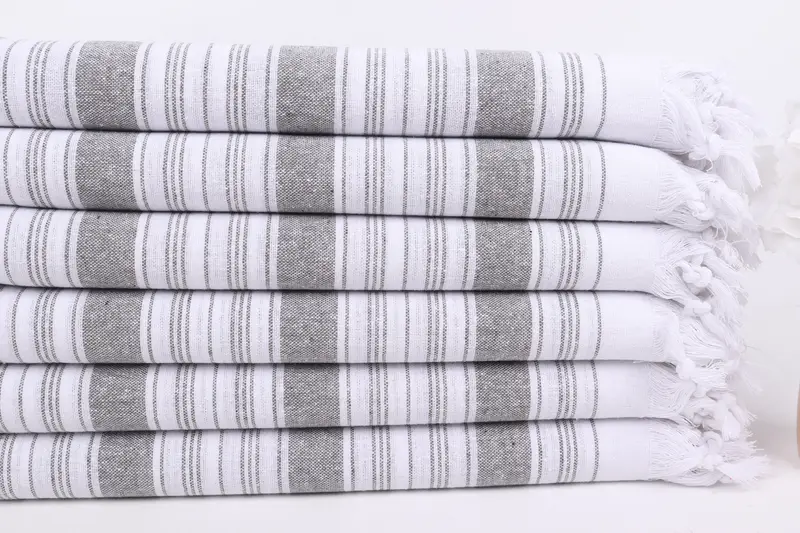 68x32 Cotton Striped Towel, Best Beach Towel, Organic towel, Custom Towel Beach, Best Friend Gift, Wedding Shower Gift, Family Gift Basket - 3