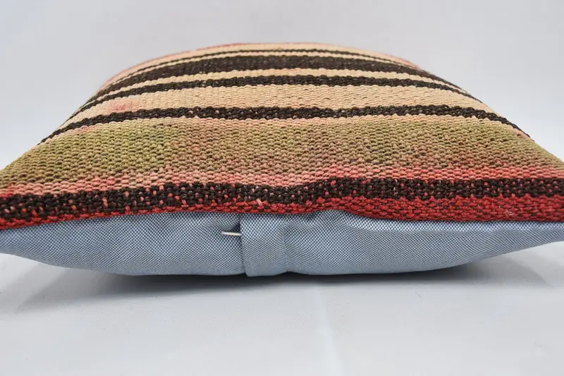 Authentic Pillow Cover, Ethnical Kilim Rug Pillow, Interior Designer Pillow, Pillow Sham, Vintage Kilim Pillow, 14x14 Brown Cushion - 5