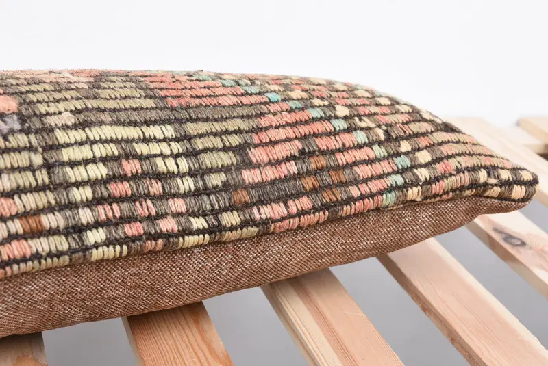 Turkish Kilim Pillow, Pillow Case, Turkish Pillow, Kilim Pillow Cover, Boho Throw Pillow Sham, Outdoor Bolster Cushion Case, 8x36 Pink Pillow - 7