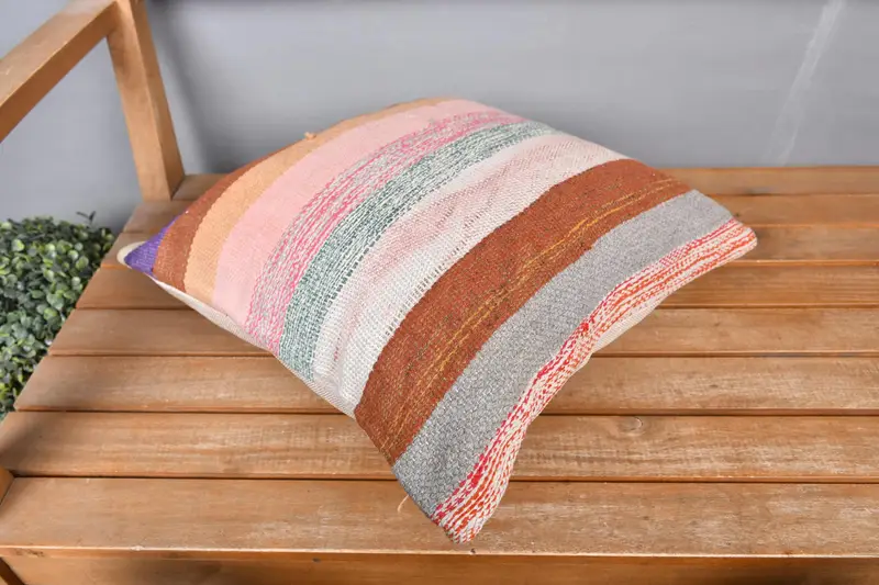 16x16 Pink Pillow Cover, Pillow Sham, Turkish Pillow, Home Decor Pillow, Toss Pillow Sham, Armchair Pillow Case, Boho Pillow Sham Cover - 2