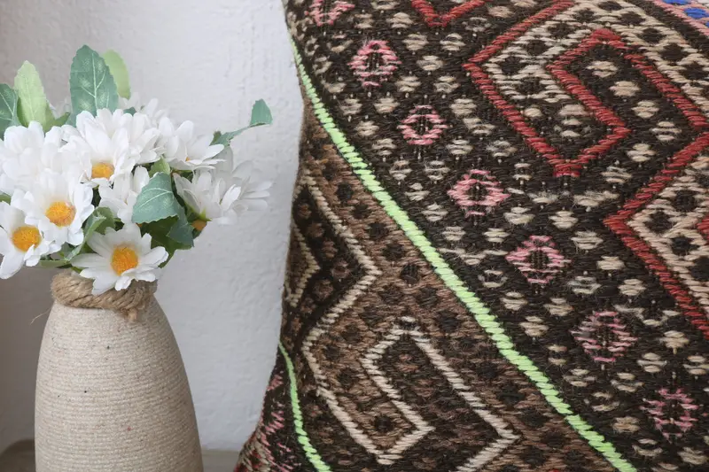 Pillow for Couch, Cushion, Handmade Kilim Cushion, 12x24 Blue Cushion Cover, Indoor Cushion Case, Pillow for Sofa, Accent Cushion Cover - 3