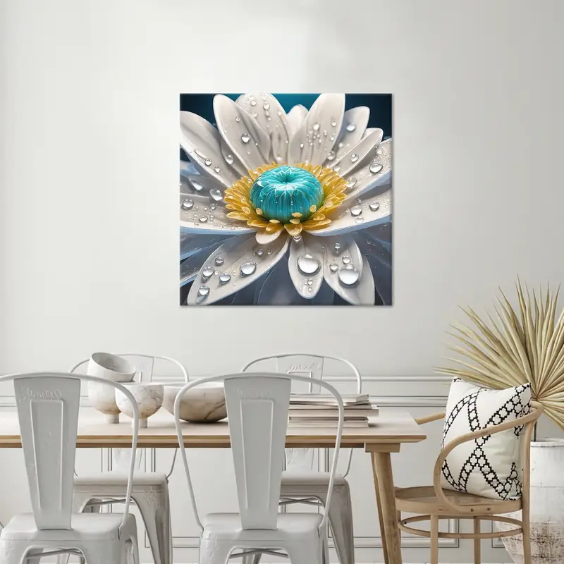 Blooming Daisy Art, White Flower Lover, Daisy Canvas Art, Wall Art Decor, Home Decor, Modern Canvas Art,Flower Canvas Art, Canvas Wall Art - 3