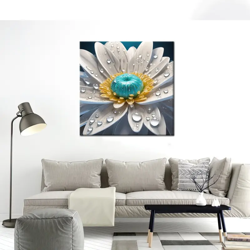 Blooming Daisy Art, White Flower Lover, Daisy Canvas Art, Wall Art Decor, Home Decor, Modern Canvas Art,Flower Canvas Art, Canvas Wall Art - 1