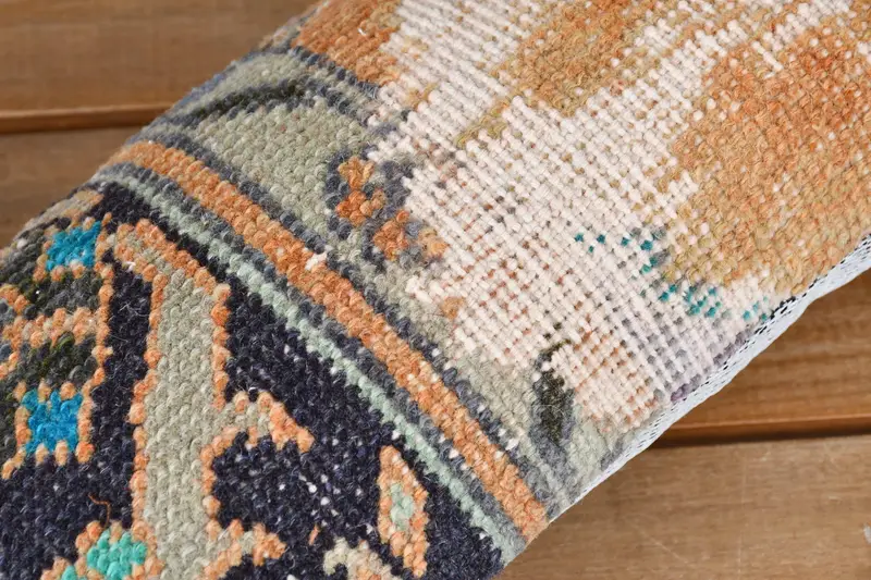 8x16 Orange Pillow Cover, Aztec Cushion Cover, Boho Pillow Sham Cover, Turkish Kilim Pillow, Handmade Kilim Cushion, Cushion Case - 3