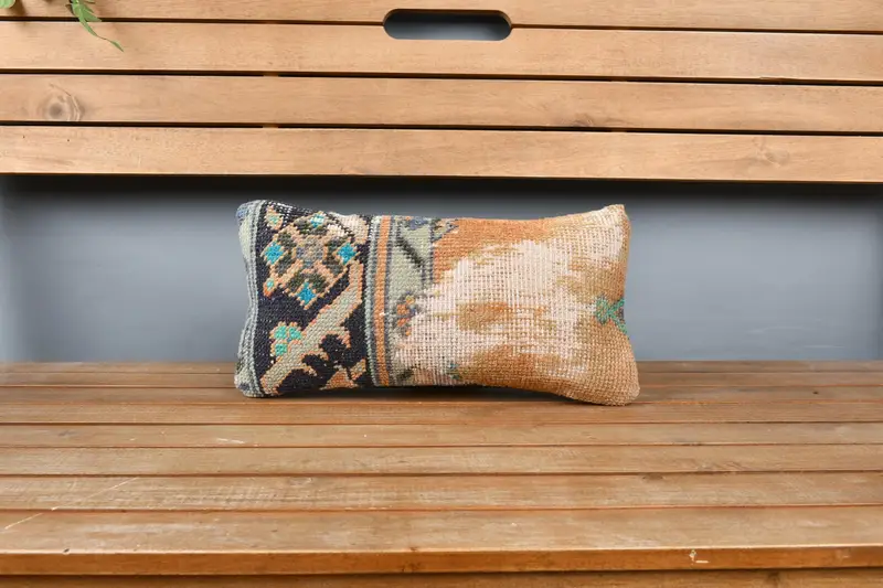 8x16 Orange Pillow Cover, Aztec Cushion Cover, Boho Pillow Sham Cover, Turkish Kilim Pillow, Handmade Kilim Cushion, Cushion Case - 6