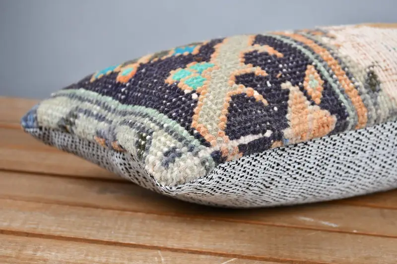 8x16 Orange Pillow Cover, Aztec Cushion Cover, Boho Pillow Sham Cover, Turkish Kilim Pillow, Handmade Kilim Cushion, Cushion Case - 4