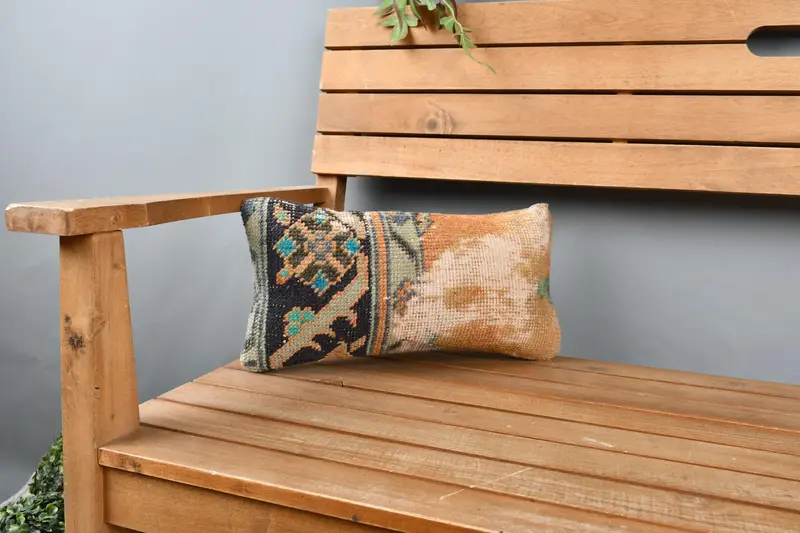 8x16 Orange Pillow Cover, Aztec Cushion Cover, Boho Pillow Sham Cover, Turkish Kilim Pillow, Handmade Kilim Cushion, Cushion Case - 1