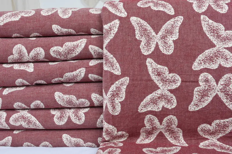 96x80 Cotton Butterfly Pattern Towel, Personalized Wedding Gift For Couple, Organic Throw, Bachelorette Party Favors, Bridal Shower Gift, Bedspread - 3