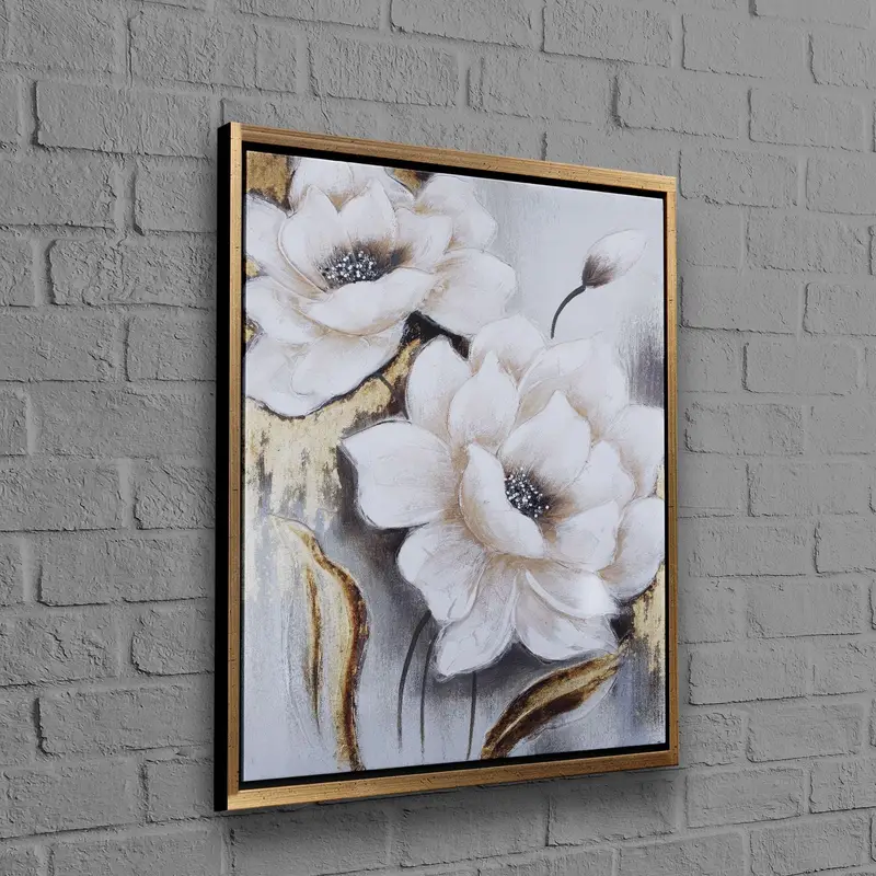 Modern Lüks Gold Salon: Zarif Mekanlar İçin Baskılı Kanvas Tablo