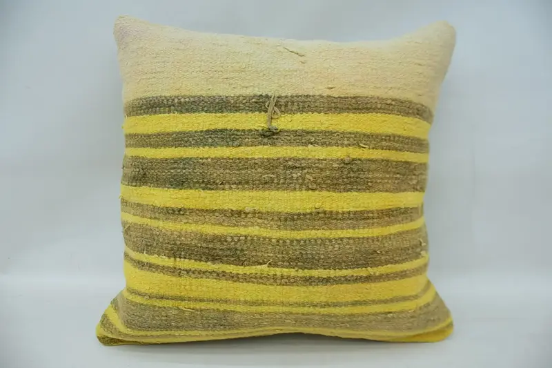 Pillow Cover, Home Decor Pillow, Vintage Kilim Pillow, Kilim Pillow, 16x16 Brown Pillow Case, Customized Pillow Case, Ikat Pillow Cover - 5