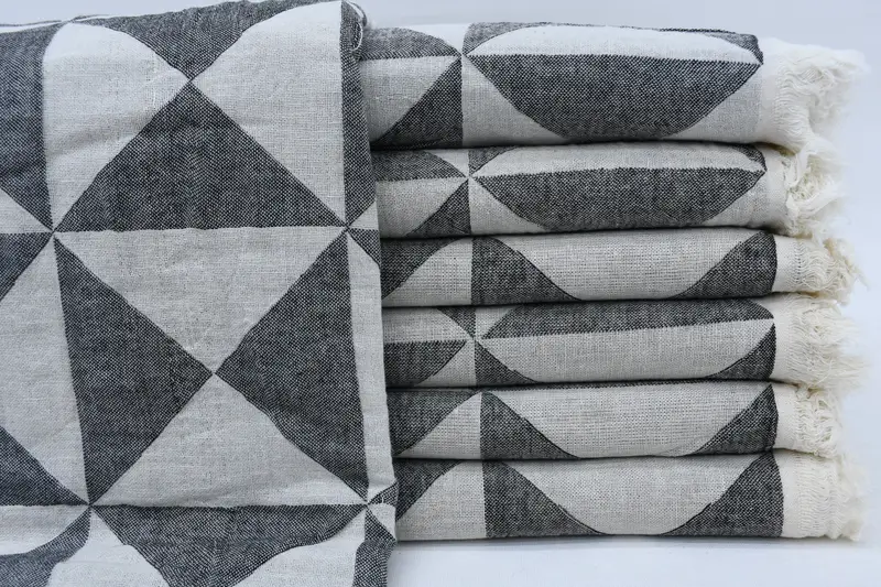 Absorbent towel, House Warming Gift, 70x40 Cotton Geometric Towel, Gym Towel, Custom Wedding Gifts, Personalized Turkish Towel, Beach Size Towel - 1
