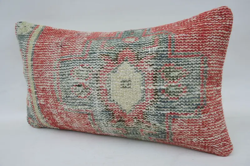 12x20 Red Pillow Case, Neutral Pillow Sham, Boho Pillow Sham Cover, Kilim Cushion Sham, Cushion Case, Ottoman Cushion Cover, Antique Pillows - 4