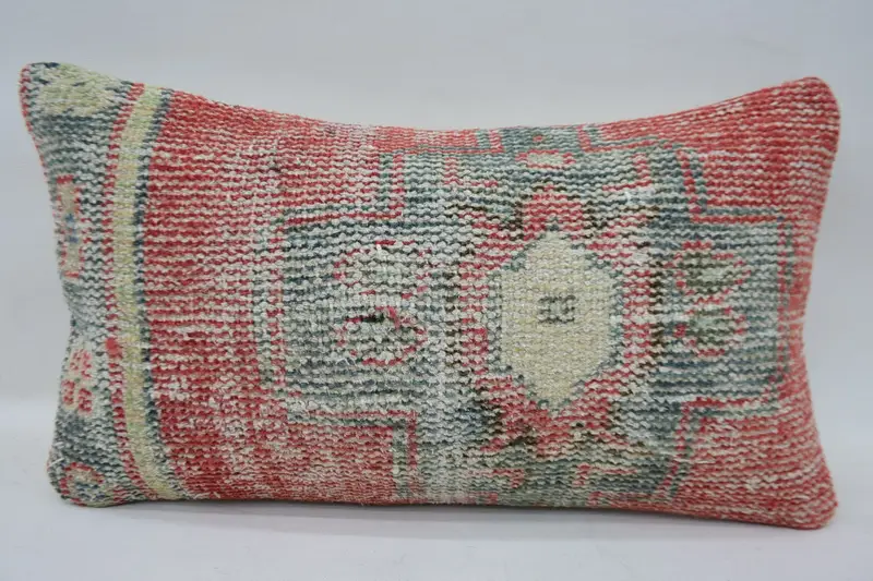 12x20 Red Pillow Case, Neutral Pillow Sham, Boho Pillow Sham Cover, Kilim Cushion Sham, Cushion Case, Ottoman Cushion Cover, Antique Pillows - 3