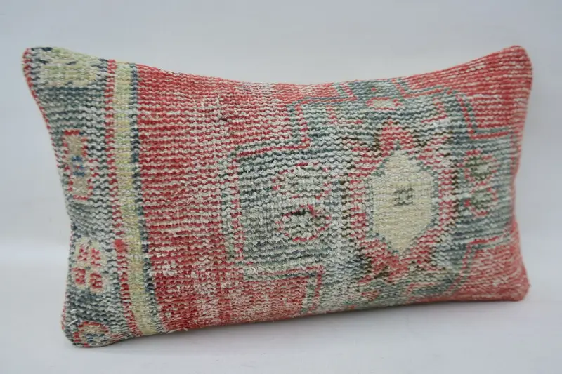 12x20 Red Pillow Case, Neutral Pillow Sham, Boho Pillow Sham Cover, Kilim Cushion Sham, Cushion Case, Ottoman Cushion Cover, Antique Pillows - 2