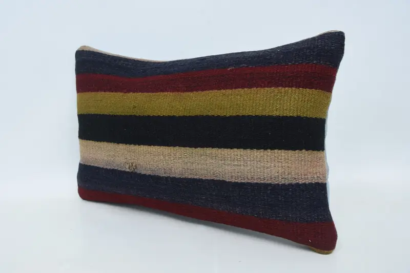 Vintage Kilim Throw Pillow, Boho Pillow, Sofa Bolster Cushion Case, 12x20 Blue Pillow Case, Pet Cushion Cover, Interior Designer Pillow, Cushion - 4