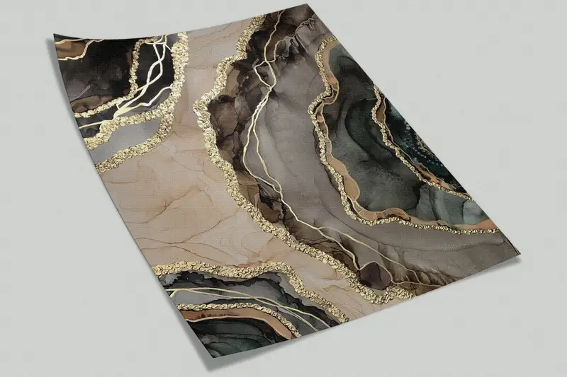 Luxury Marble Wallpaper, Brown Marble Wallpaper, Paper Wall Art, 3d Wall Paper, Modern Wall Paper, , Brown And Gold Marble Mural, - 2