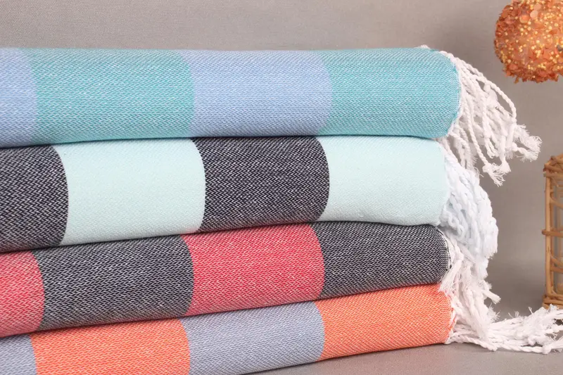 Custom Wedding Gifts, 70x40 Cotton Striped Towel, Beach Towel Gift, Hammam Towel USA, Bridal Shower Favor, Bachelor Bachelorette Party Favors - 2