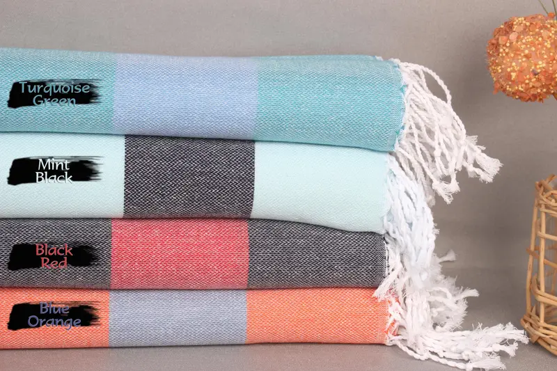 Custom Wedding Gifts, 70x40 Cotton Striped Towel, Beach Towel Gift, Hammam Towel USA, Bridal Shower Favor, Bachelor Bachelorette Party Favors - 1