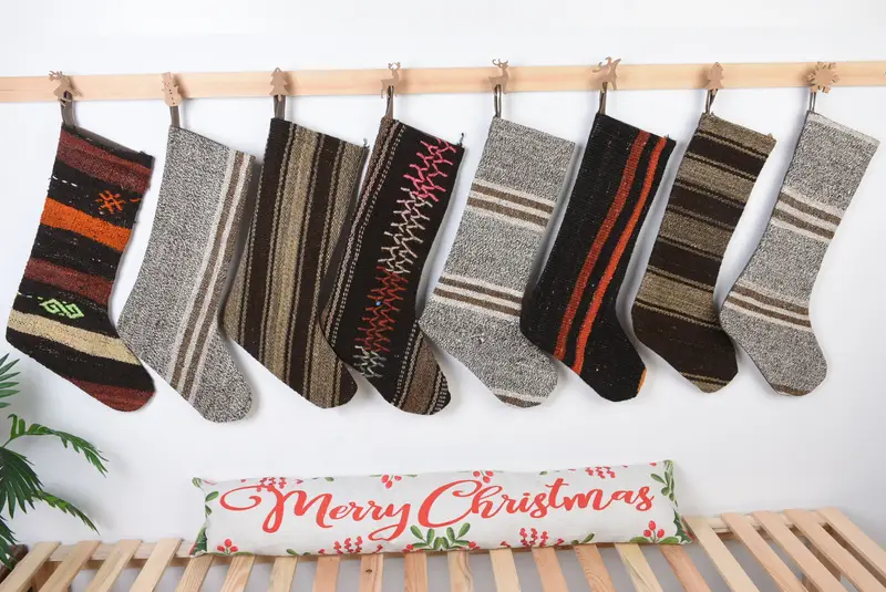 Kişiselleştirilmiş Noel Süsleri Deseni, 8 İnç Lüks Noel Çorabı