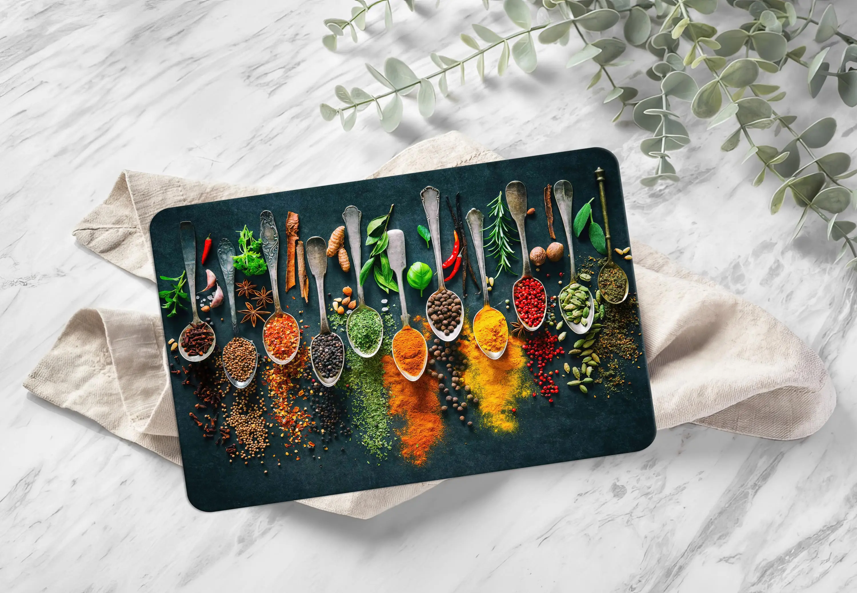 Colorful Tempered Glass Cutting Board for Indian Spices - 1