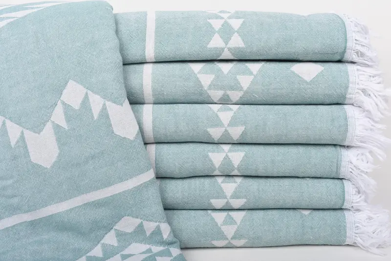 Throw Blanket Couch, 70x60 Cotton Geometric Towel, Custom Wedding Gifts, Bridal Shower Gifts, Boho Throw Blankets, Thanksgiving Tablecloth - 2