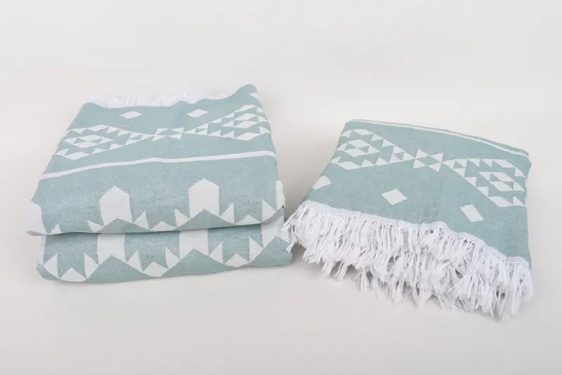 Throw Blanket Couch, 70x60 Cotton Geometric Towel, Custom Wedding Gifts, Bridal Shower Gifts, Boho Throw Blankets, Thanksgiving Tablecloth - 8