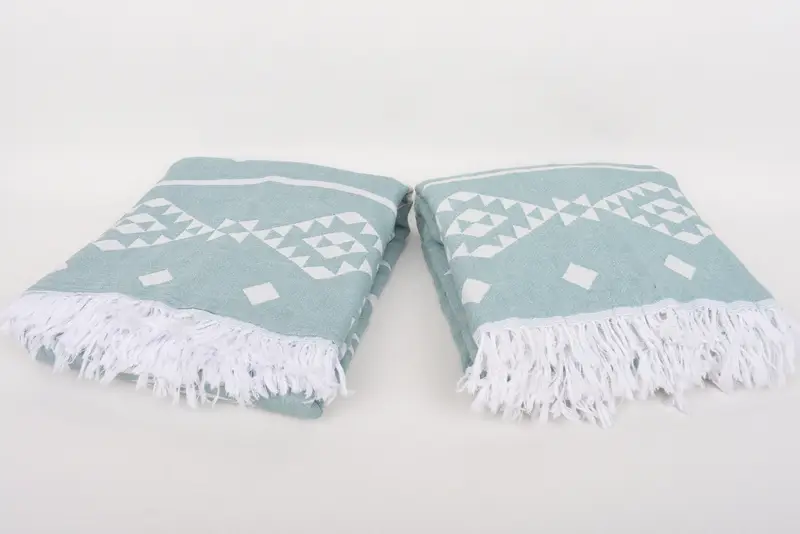 Throw Blanket Couch, 70x60 Cotton Geometric Towel, Custom Wedding Gifts, Bridal Shower Gifts, Boho Throw Blankets, Thanksgiving Tablecloth - 7