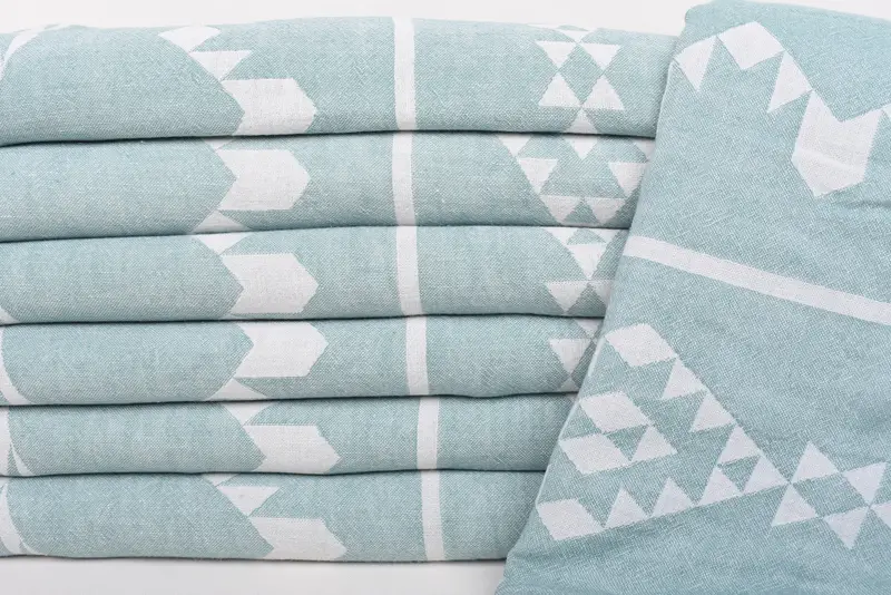 Throw Blanket Couch, 70x60 Cotton Geometric Towel, Custom Wedding Gifts, Bridal Shower Gifts, Boho Throw Blankets, Thanksgiving Tablecloth - 3