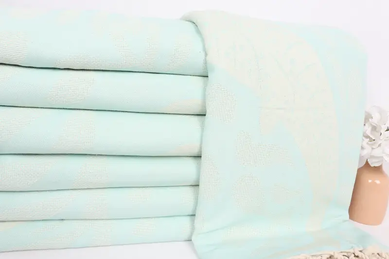 Boho Throw Blankets, Tablecloth, Turkish Beach Blanket, Personalized Blanket, 100x92 Cotton Whale Design Towel, Personalized Wedding Gift - 3