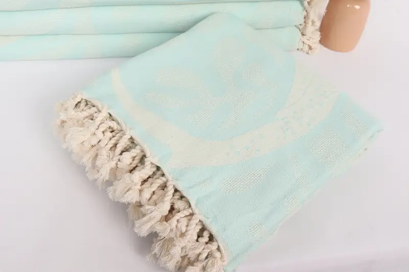 Boho Throw Blankets, Tablecloth, Turkish Beach Blanket, Personalized Blanket, 100x92 Cotton Whale Design Towel, Personalized Wedding Gift - 6