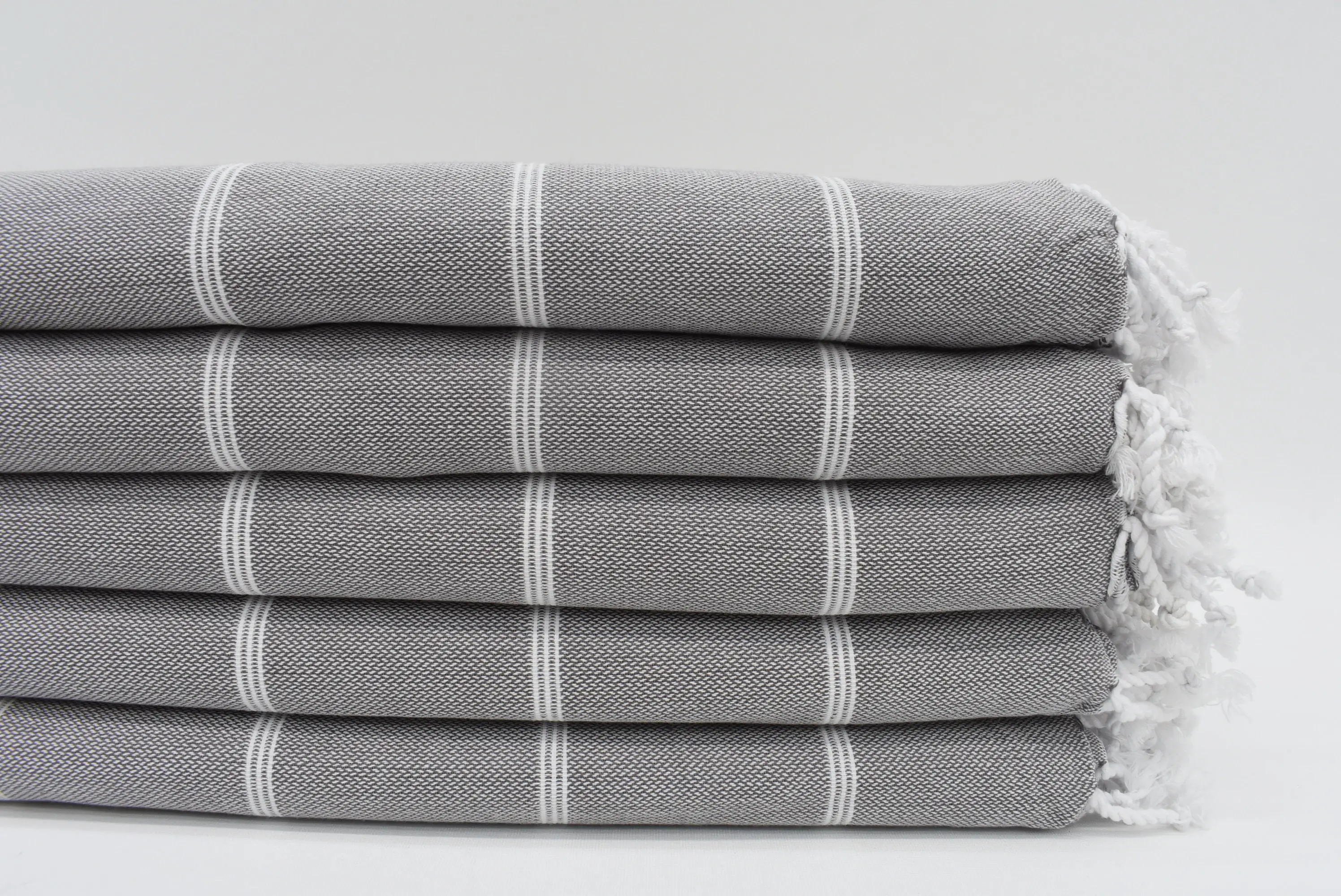 Turkish Beach Towel Personalized Brown Stripes, Organic Cotton, 70x40 Inches - 1