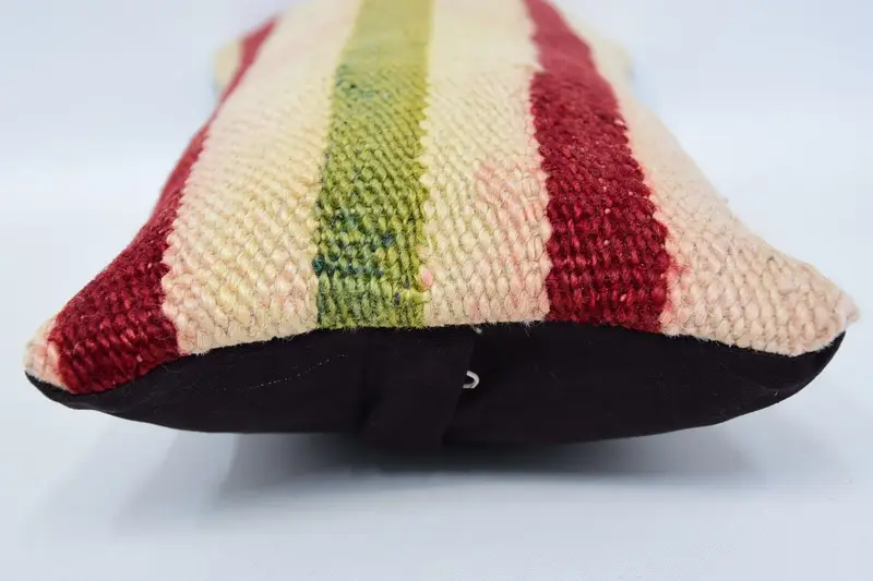 Pillow, Kilim Cushion Sham, Bright Pillow, 8x16 Beige Pillow, Vintage Kilim Throw Pillow, Kilim Pillow, Ottoman Pillow Cover, Bolster Throw Cushion - 5