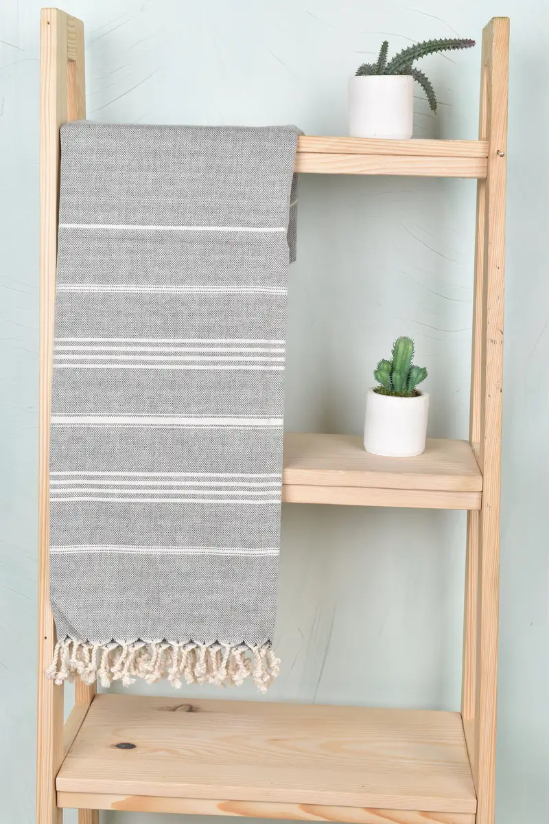 Lightweight towel, Gift For Boyfriend, 68x40 Cotton Striped Towel, Spa Towel, Peshtemal Towel, Bachelorette Party Favors, Personalized Turkish Towel - 8