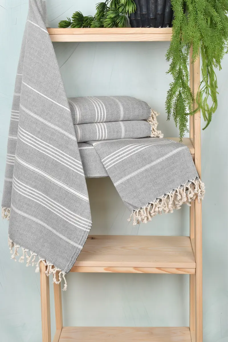 Lightweight towel, Gift For Boyfriend, 68x40 Cotton Striped Towel, Spa Towel, Peshtemal Towel, Bachelorette Party Favors, Personalized Turkish Towel - 6