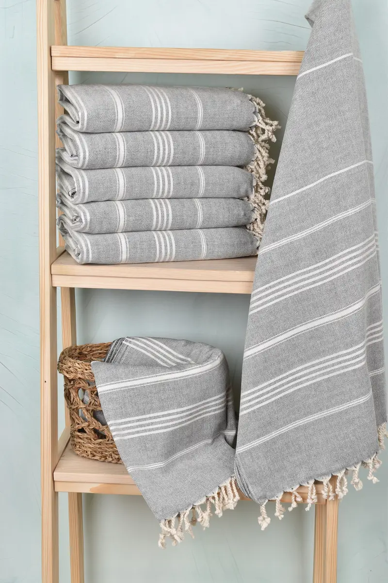 Lightweight towel, Gift For Boyfriend, 68x40 Cotton Striped Towel, Spa Towel, Peshtemal Towel, Bachelorette Party Favors, Personalized Turkish Towel - 3