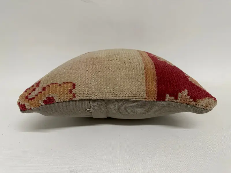 Pillow, Garden Pillow Case, Turkish Pillow, Neutral Pillow, 12x12 Beige Pillow Sham, Vintage Kilim Pillow, Handmade Kilim Cushion - 5