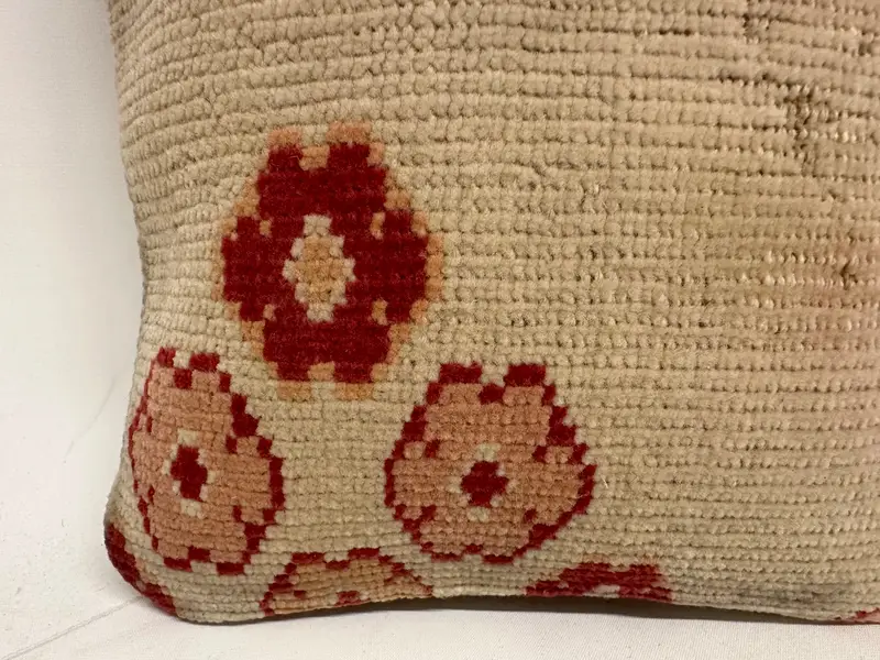 Pillow, Garden Pillow Case, Turkish Pillow, Neutral Pillow, 12x12 Beige Pillow Sham, Vintage Kilim Pillow, Handmade Kilim Cushion - 2