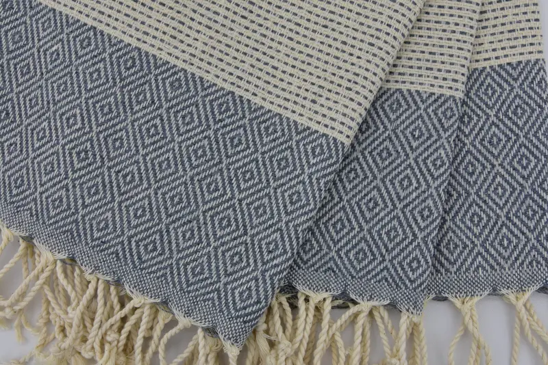 Türk el havlu, onun için hediye, monogram mutfak havlu, 36x18 pamuklu elmas havlu, eve taşınma hediyesi, Noel hediyeleri, düğün hediyesi, aile hediyesi - 5