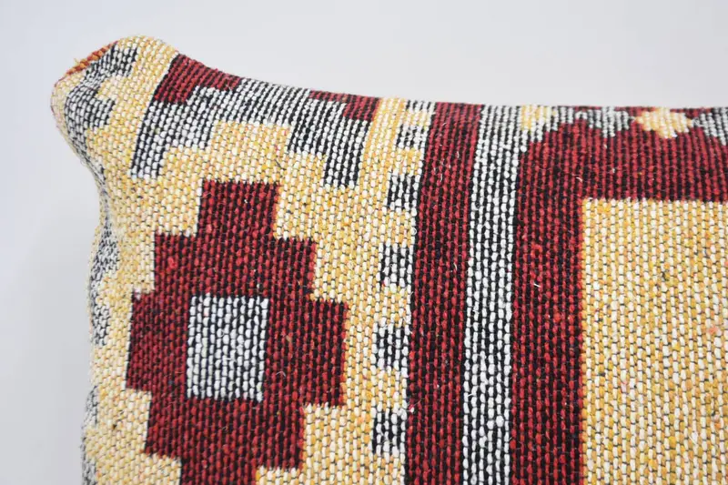 Kilim Pillow Cover, Boho Pillow Sham Cover, Vintage Cushion, Boho Throw Pillow, Pillow, Home Decor Pillow, Toss Pillow Sham, 16x24 Red Cushion - 2