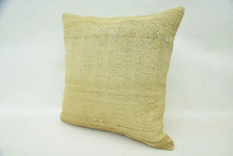 Cushion Case, Turkish Pillow, Personalized Gift Pillow Cushion Cover, 16x16 Beige Cushion, Sofa Pillow Sham, Vintage Kilim Pillow, Pillow for Couch - 3