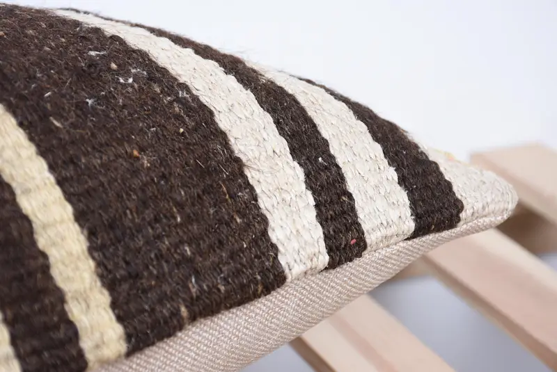Pillow Case, Kilim Pillow, 12x24 Beige Cushion, Boho Pillow, Vintage Kilim Pillow, Handmade Throw Cushion, Boho Chic Pillow Sham - 7