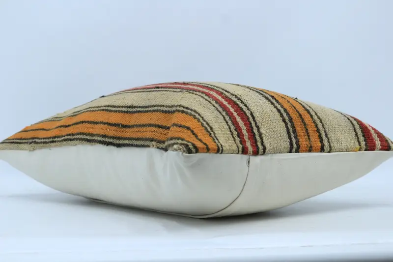 20x28 Beige Cushion Case, Turkish Kilim Pillow, Pillow Cover, Pillow for Sofa, Boho Throw Pillow Case, Ethnical Kilim Rug Pillow - 6