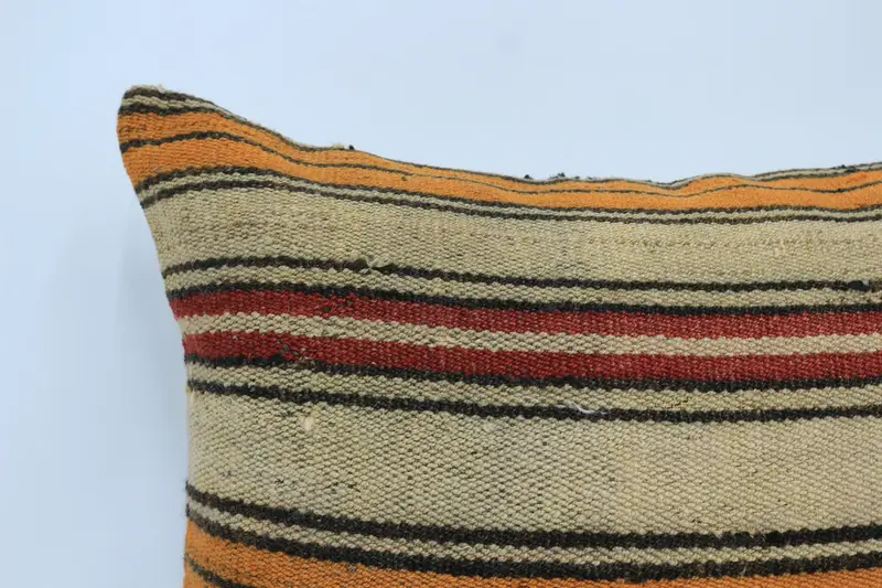 20x28 Beige Cushion Case, Turkish Kilim Pillow, Pillow Cover, Pillow for Sofa, Boho Throw Pillow Case, Ethnical Kilim Rug Pillow - 2