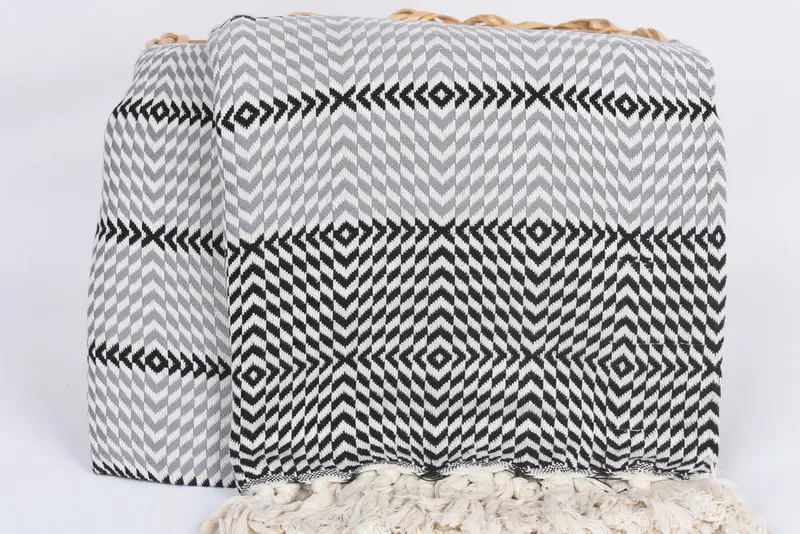 80x40 Cotton Diamond Towel, Handmade Gift, Hammam towel, Best Beach Towel, Soft organic Turkish peshtemal for luxury spa use, Quick-dry peshtemal - 5