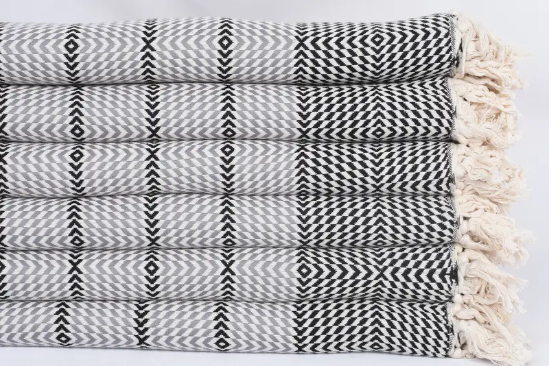 80x40 Cotton Diamond Towel, Handmade Gift, Hammam towel, Best Beach Towel, Soft organic Turkish peshtemal for luxury spa use, Quick-dry peshtemal - 3