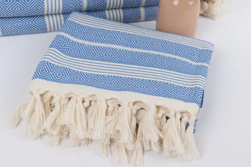 70x38 Cotton Diamond Towel, Lightweight quick-dry peshtemal towel for travel, Quick-dry peshtemal, Beach Towel Bulk, Christmas Gift, Hammam towel - 5