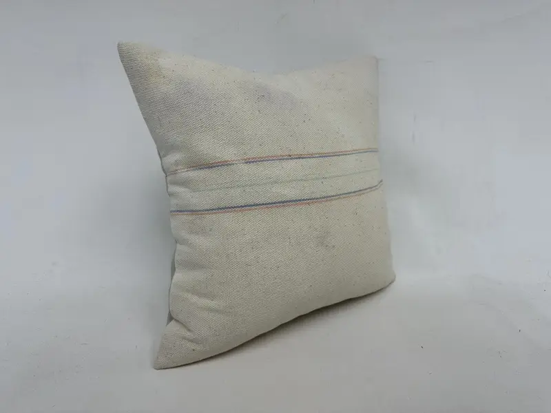 18x18 White Pillow Sham, Nautical Throw Cushion Cover, Antique Pillows, Pillow Case, Throw Kilim Pillow, Boho Pillow Sham Cover - 3