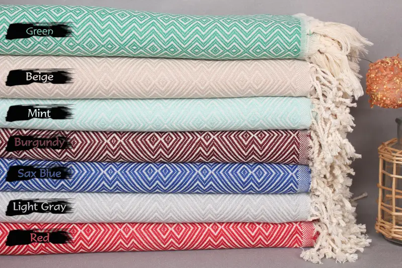 Cotton Towel Organic Turkish Quick-Dry Diamond, 40x75 Inches