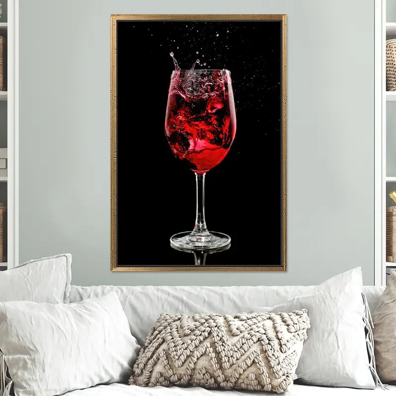 Trendy Kırmızı Şarap Barı Kanvas - Zarif Pub Mutfak Dekoru
